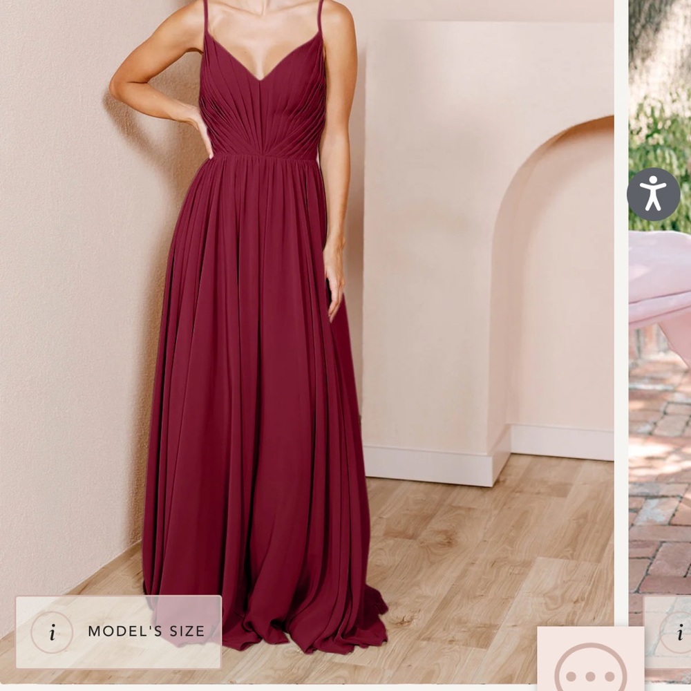 Revelry Penelope Chiffon Bridesmaid Dress in Marsala LONG
